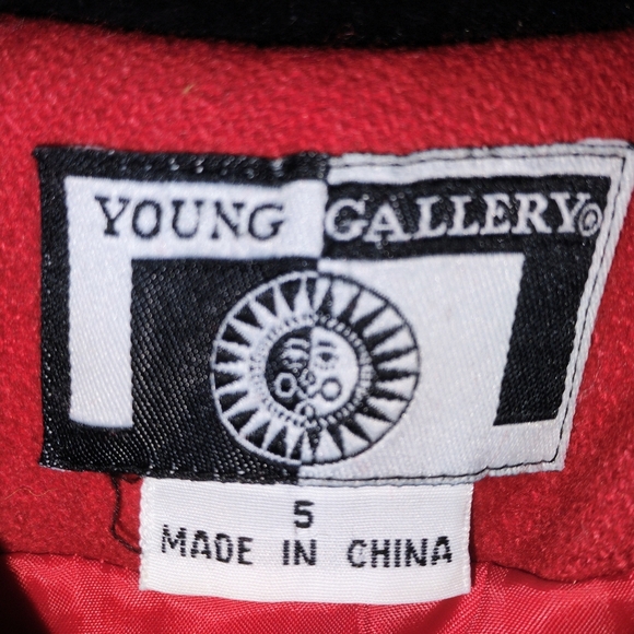 Vintage Girls Red Dress Coat Young Gallery Size 5 RESERVED - Picture 7 of 8